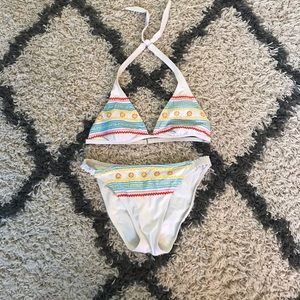 Gossip white with multi color designs bikini